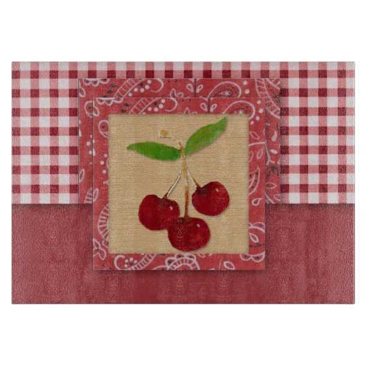 Cherry Country Glass Cutting Board Schneidebrett (Vorderseite)
