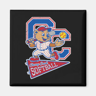 Cherry Creek High School Softball Mit Maskottchen Magnet