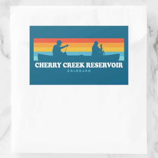 Cherry Creek Reservoir Colorado Canoe Rechteckiger Aufkleber (Tasche)
