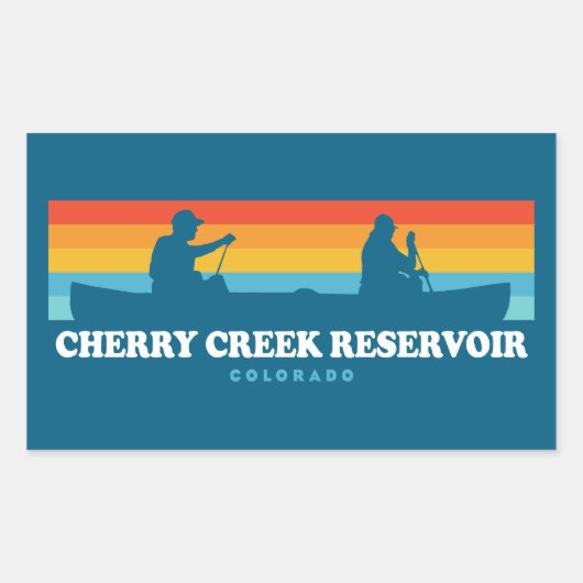 Cherry Creek Reservoir Colorado Canoe Rechteckiger Aufkleber (Vorderseite)