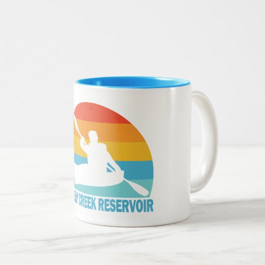 Cherry Creek Reservoir Colorado Kayak Zweifarbige Tasse (VorderseiteRechts)