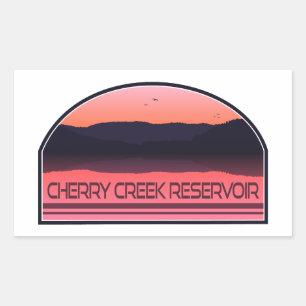 Cherry Creek Reservoir Colorado Red Sunrise Rechteckiger Aufkleber