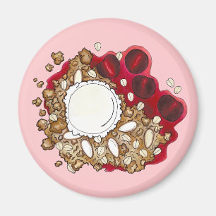 Cherry Crumble Cobbler Nachtisch Ice Creme Food Magnet