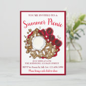 Cherry Crumble Cobbler Nachtisch Ice Picnic Einladung (Stehend Vorderseite)