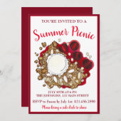 Cherry Crumble Cobbler Nachtisch Ice Picnic Einladung (Vorne/Hinten)