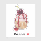 Cherry Cupcake Aufkleber (Blatt)