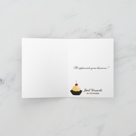 Cherry Cupcake Bäckerei Danke Karten (Innenseite)