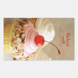 Cherry Cupcake Backkleber Rechteckiger Aufkleber