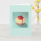 Cherry Cupcake Card Karte (Gelbe Blume)