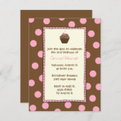 Cherry Cupcake Einladungen mit Schokolade (Vorne/Hinten)