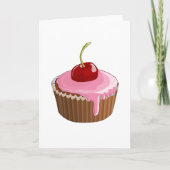 Cherry Cupcake Grußkarten Karte (Vorderseite)