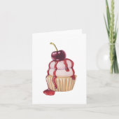 Cherry Cupcake Karte (Vorderseite)
