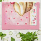 Cherry Cupcake Kitchen Towel  Geschirrtuch (Gefaltet)
