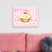 Cherry Cupcake Leinwand Art Print (Insitu (Wohnzimmer))