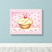 Cherry Cupcake Leinwand Art Print (Insitu (Holzboden))