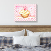 Cherry Cupcake Leinwand Art Print (Insitu (Schlafzimmer))