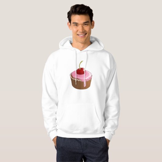 Cherry Cupcake Mens Hoodie (Vorne ganz)