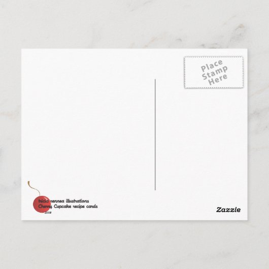 Cherry Cupcake Reciards Postkarte (Rückseite)