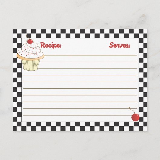 Cherry Cupcake Reciards Postkarte (Vorderseite)