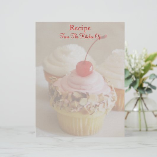 Cherry Cupcake Rezept Letterhead (Stehend Vorderseite)
