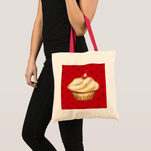 Cherry Cupcake Tote Bag Tragetasche (Vorderseite (Produkt))