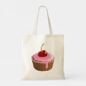 Cherry Cupcake Tote Bag Tragetasche (Rückseite)