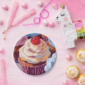 Cherry Cupcakes Happy Birthday Party Pappteller (Party)