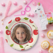 Cherry Custom Foto and name Paper Plate Pappteller (Party)
