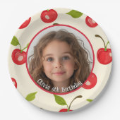 Cherry Custom Foto and name Paper Plate Pappteller (Vorderseite)