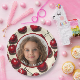Cherry Custom Foto and name Paper Plate Pappteller