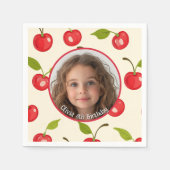 Cherry Custom Foto and name Paper Plate Serviette (Vorderseite)
