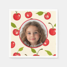 Cherry Custom Foto and name Paper Plate