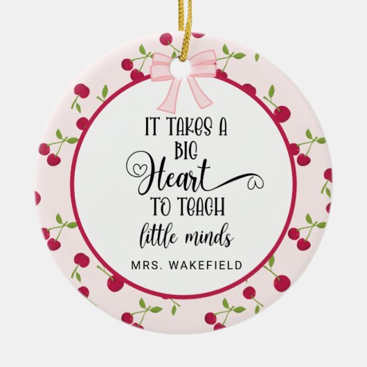 Cherry Custom Teacher Appreciation Gift Christmas Keramik Ornament (Vorne)