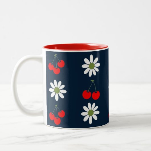 Cherry Daisy Charm Zweifarbige Tasse (Links)
