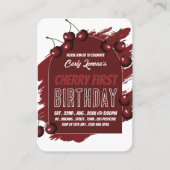 Cherry Design Berry First Birthday Handout Tickets (Vorderseite)