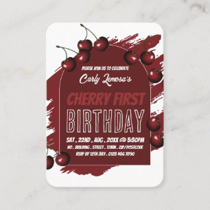 Cherry Design Berry First Birthday Handout Tickets