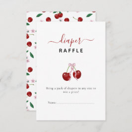 Cherry Diaper Raffle Baby Dusche Pink Bow Girl
