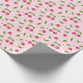 Cherry Disco Ball Pattern Geschenkpapier (Ecke)