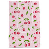 Cherry Disco Ball Pattern Mittlere Geschenktüte (Rückseite)