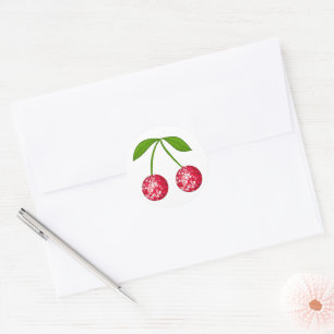 Cherry Disco Ball Runder Aufkleber