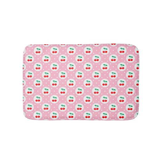 Cherry Dot Pattern - Retro Fruit Gift & Decke Badematte (Vorderseite)