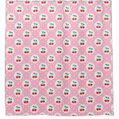 Cherry Dot Pattern - Retro Fruit Gift & Decke Duschvorhang (Vorderseite)