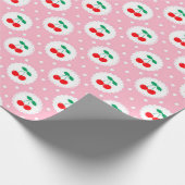 Cherry Dot Pattern - Retro Fruit Gift & Decke Geschenkpapier (Ecke)