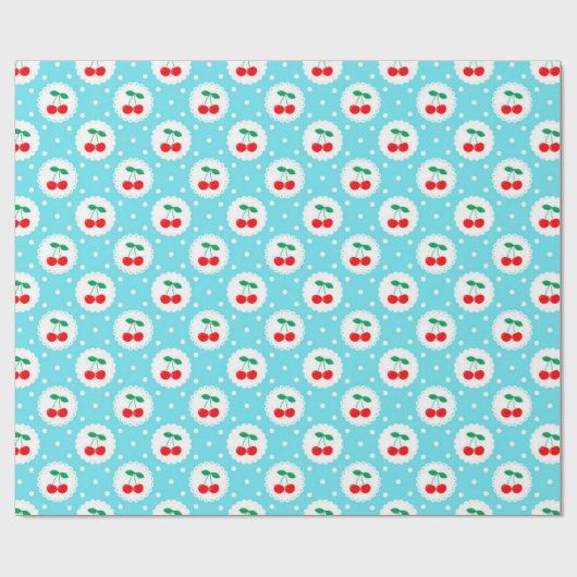 Cherry Dot Pattern - Retro Fruit Gift & Decke Geschenkpapier (Flach)