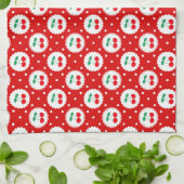 Cherry Dot Pattern - Retro Fruit Gift & Decke Geschirrtuch (Gefaltet)