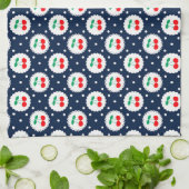 Cherry Dot Pattern - Retro Fruit Gift & Decke Geschirrtuch (Gefaltet)