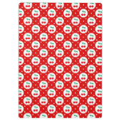 Cherry Dot Pattern - Retro Fruit Gift & Decke Klemmbrett (Rückseite)