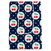 Cherry Dot Pattern - Retro Fruit Gift & Decke Mittlere Geschenktüte (Rückseite)