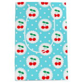 Cherry Dot Pattern - Retro Fruit Gift & Decke Mittlere Geschenktüte (Vorderseite)