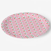 Cherry Dot Pattern - Retro Fruit Gift & Decke Pappteller (Schrägansicht)